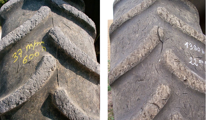 Desgaste rápido de los neumáticos agrícolas en suelos silíceos